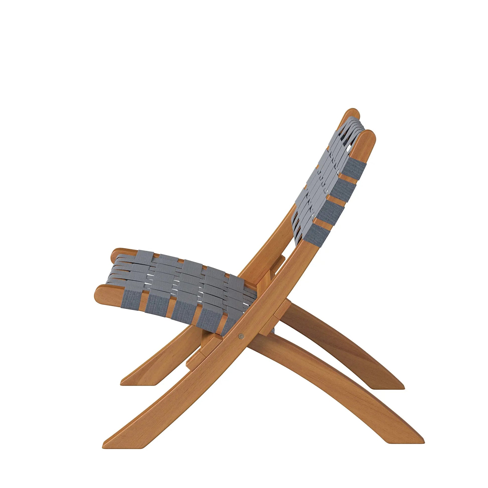 Sava Folding Outdoor Chair gray wooden frame with gray woven slats on Tampa Home & Garden Store