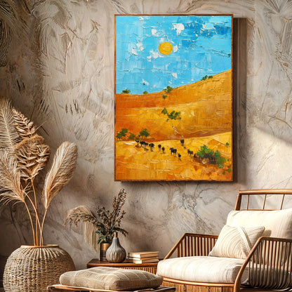 Canvas Print Savannah Daze by Tailored Canvases; blue sky over orange dunes, framed wood on Tampa Home & Garden Store