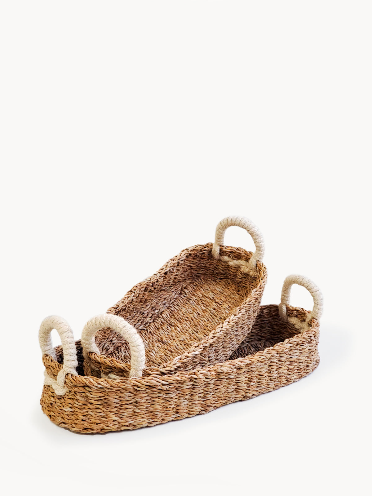 Savar Bread Basket with White Handle - Tampa Home & Garden Store