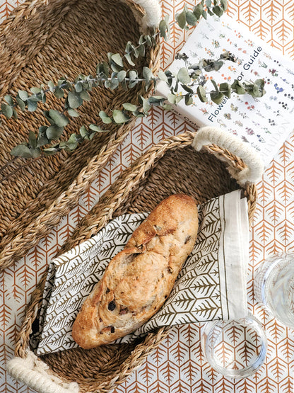 Savar Bread Basket with White Handle - Tampa Home & Garden Store