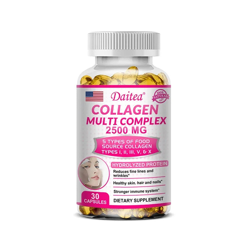 Collagen Multi Complex capsules, 2500 mg, hydrolyzed collagen supplement, Daitea, 30 count on Tampa Home & Garden Store
