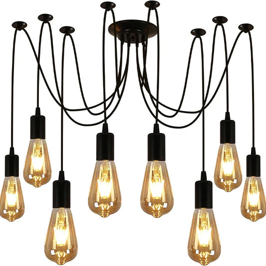 Spider Chandelier 8 Head E27 Pendant Light Vintage Industrial Ceiling Lamp - Tampa Home & Garden Store