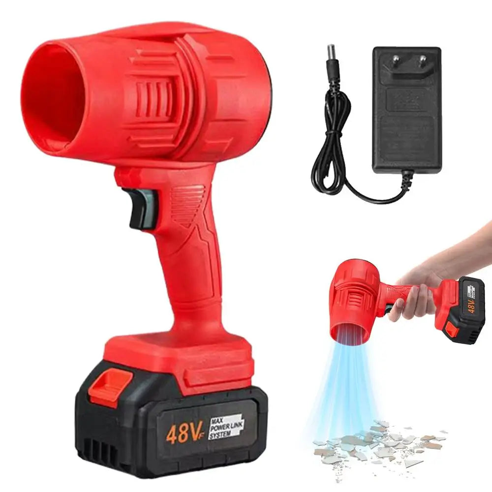 Cordless mini air blower red handheld jet fan UpTrend Deals two-piece set with charger on Tampa Home & Garden Store