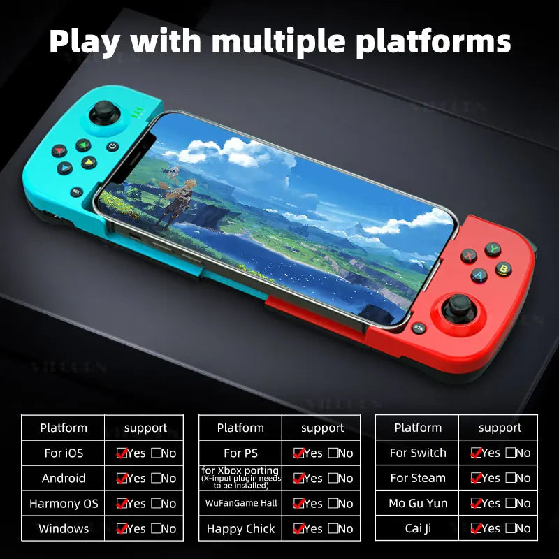 D3 Mobile Gamepad wireless controller with turquoise and red grips for iOS Switch on Tampa Home & Garden Store