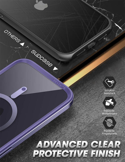 Stevvex iPhone 14 Pro Max case 6.7 clear slim frame with built-in screen protector purple on Tampa Home & Garden Store