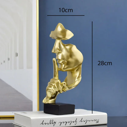 Thinker statue decorative gold resin sculpture by Perfecsy, 28cm tall desk decor on Tampa Home & Garden Store