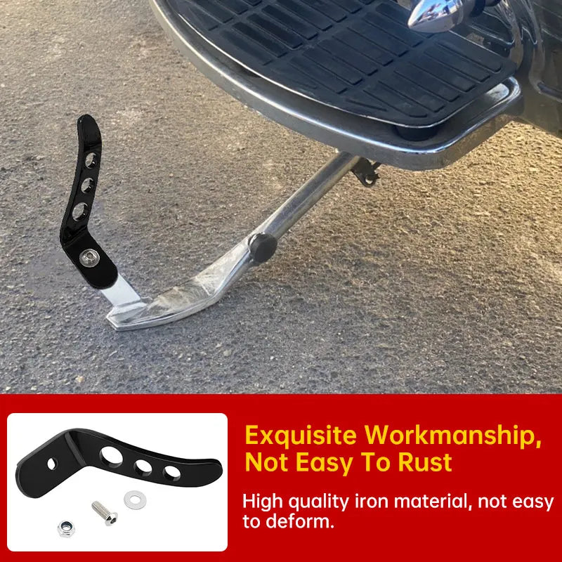 Stand Connector by BikerZoneZ for motorcycle, black perforated bracket with mounting hardware on Tampa Home & Garden Store