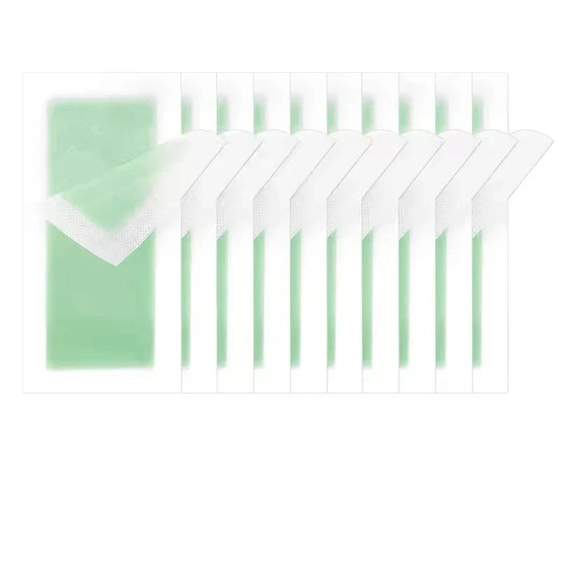Silcy Skin 20-piece double-sided cold wax strips for leg body face pastel green on Tampa Home & Garden Store