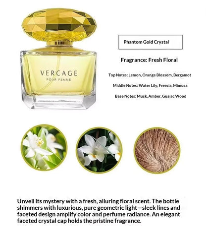 Silcy Skin Osmanthus Peony Pomegranate fragrance perfume bottle, Crystal Diamond Series with gold cap on Tampa Home & Garden Store