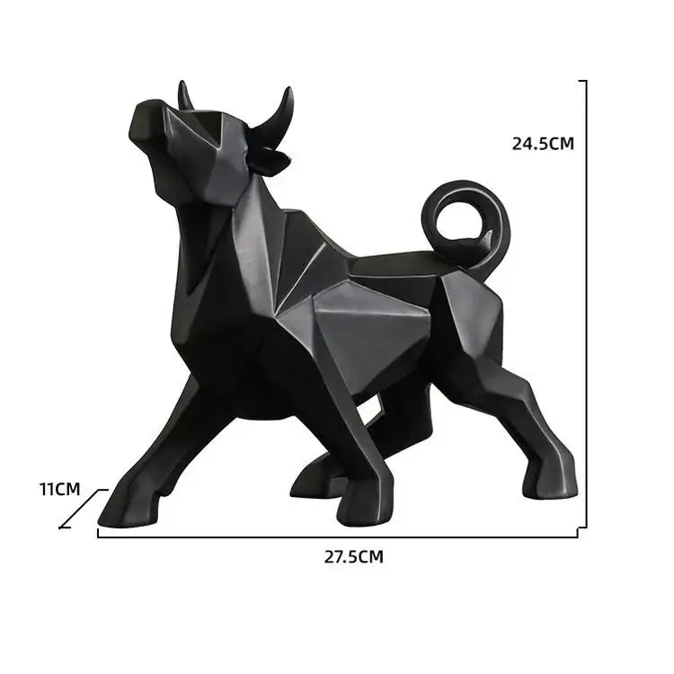 Perfecsy Nordic Modern resin bull ornament, black geometric cow statue for home decor on Tampa Home & Garden Store