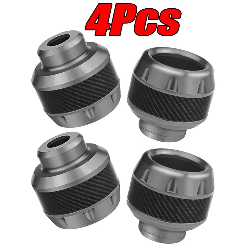 4PCS motorcycle front fork slider cups by BikerZoneZ with carbon fiber wrap gray metal on Tampa Home & Garden Store