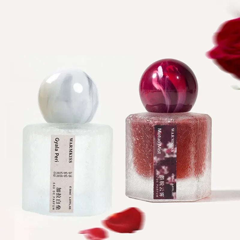 Silcy Skin Rose Women’s Perfume duo bottles with frosted cube glass and marble caps on Tampa Home & Garden Store