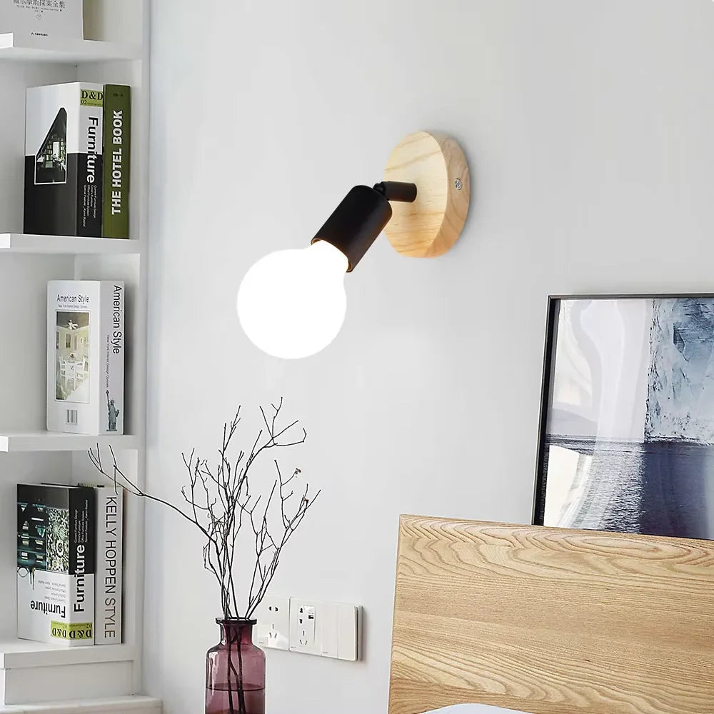 Vintage Industrial Wall Sconce – Retro E27 Bedside Lamp for Bedroom & Dining Room