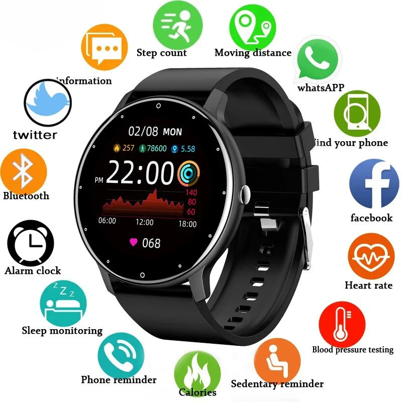 Men's Smart Watch by UpTrend Deals with full touch screen, waterproof black tracker on Tampa Home & Garden Store