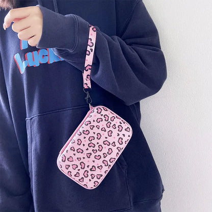 FLIPSTYLEZLLC pink leopard print lanyard storage bag case for R36S/H/RG35XX with strap on Tampa Home & Garden Store