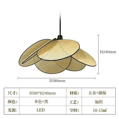 DecorBites Japanese Rattan Floor Lamp for Villa