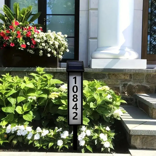Solar House Number Light LED Address Sign with Stake Outdoor Solar Powered Home - Tampa Home & Garden Store