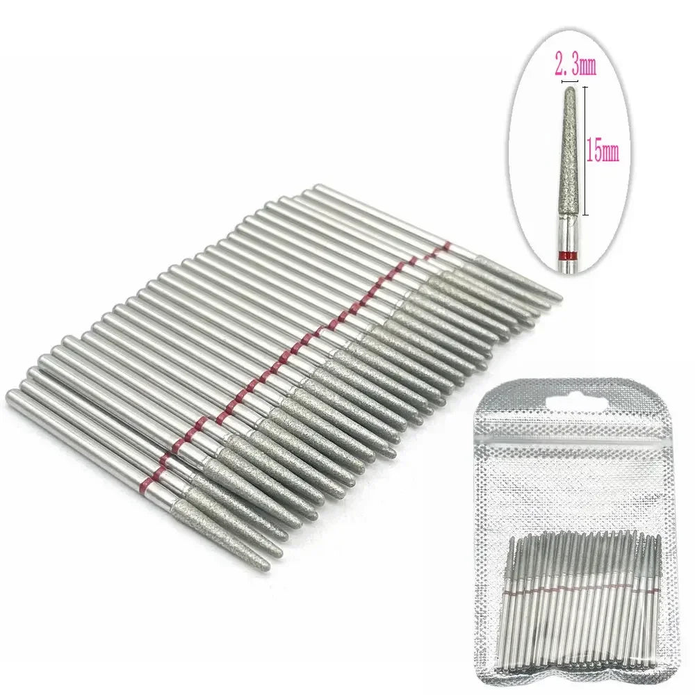 50pc diamond nail drill bit set silver diamond-coated bits by Silcy Skin with storage pouch on Tampa Home & Garden Store