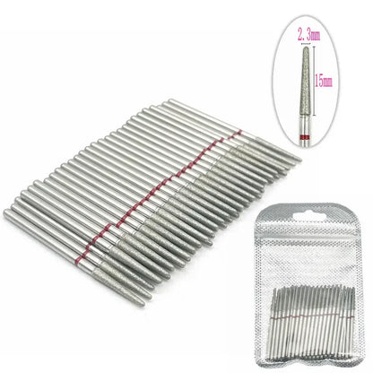 50pc diamond nail drill bit set silver diamond-coated bits by Silcy Skin with storage pouch on Tampa Home & Garden Store
