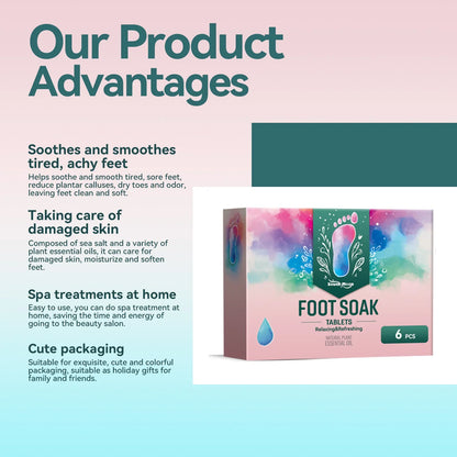 South Moon Foot Soak Tablets packaging with pink watercolor box and teal accents, 6 pcs on Tampa Home & Garden Store