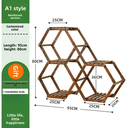Solid Wood Plant Stand for Garden and Patio