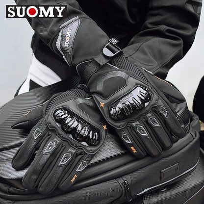 Warm Winter Windproof Waterproof Touch Screen Gloves black with knuckle armor Suomy logo on Tampa Home & Garden Store