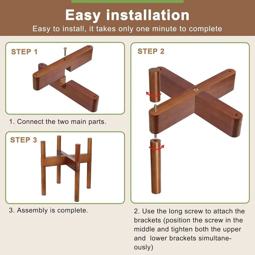 Indoor Wooden Plant Holder for Home and Balcony