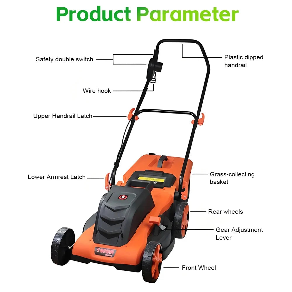 Cordless handheld lawn mower weeder, orange/black UpTrend Deals garden tool with grass basket on Tampa Home & Garden Store