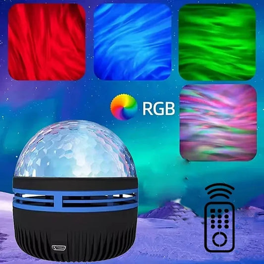 LED Northern Lights Projection Lamp Aurora Borealis USB Remote Color-Changing Light