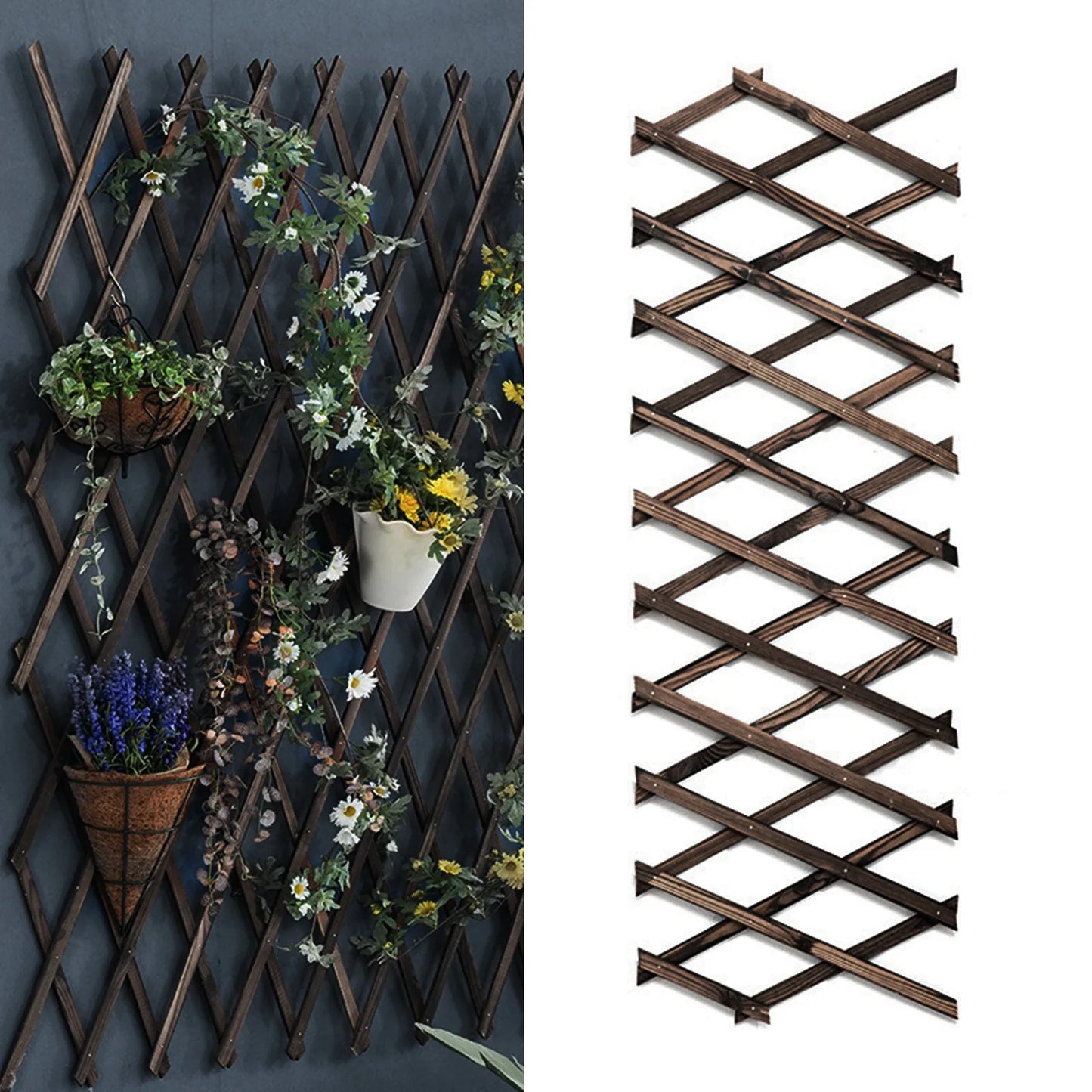Expandable Wooden Plant Climbing Frame for Patio