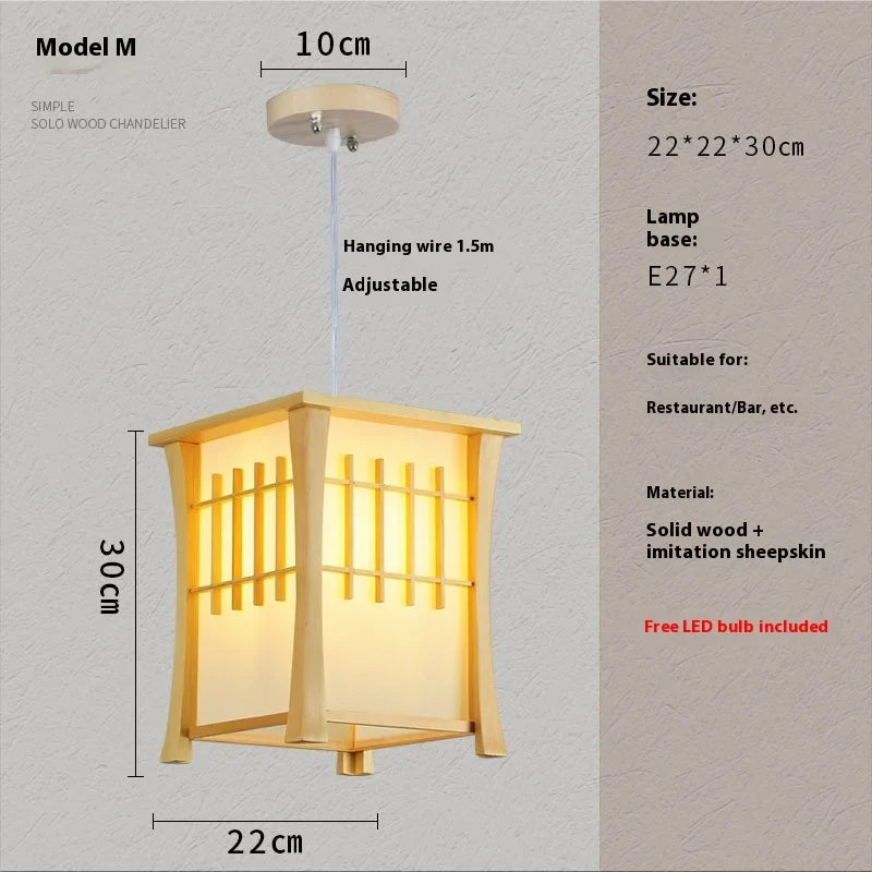 Perfecsy solid wooden lantern-style pendant light with warm finish and E27 base on Tampa Home & Garden Store