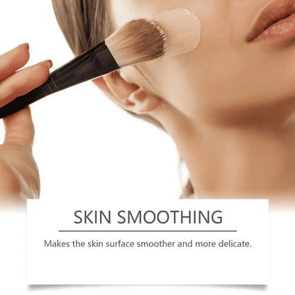 Silcy Skin tinted moisturizer SPF lightweight sheer foundation applied with brush on the cheek on Tampa Home & Garden Store
