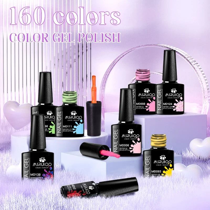 6pc Silcy Skin nail gel polish set in assorted vibrant colors for UV curing on Tampa Home & Garden Store