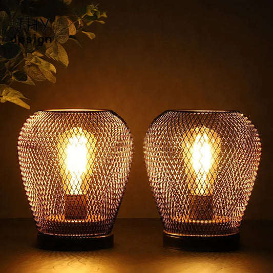 2 Pack Cordless LED Lantern Table Lamps Battery Powered Wireless Indoor Outdoor - Tampa Home & Garden Store