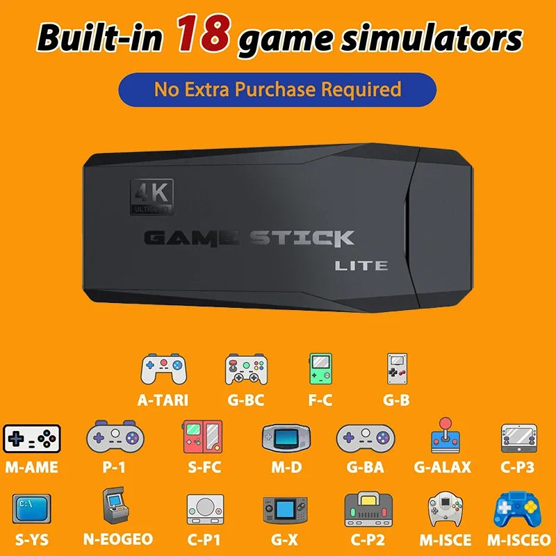 UpTrend Deals retro game stick with 2 wireless controllers, black lite, 18 built-in simulators on Tampa Home & Garden Store