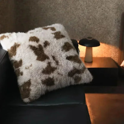 Luxe Faux Fox Fur Throw Pillows for Home Decor - Plush, Soft, Cozy Sofa Cushion