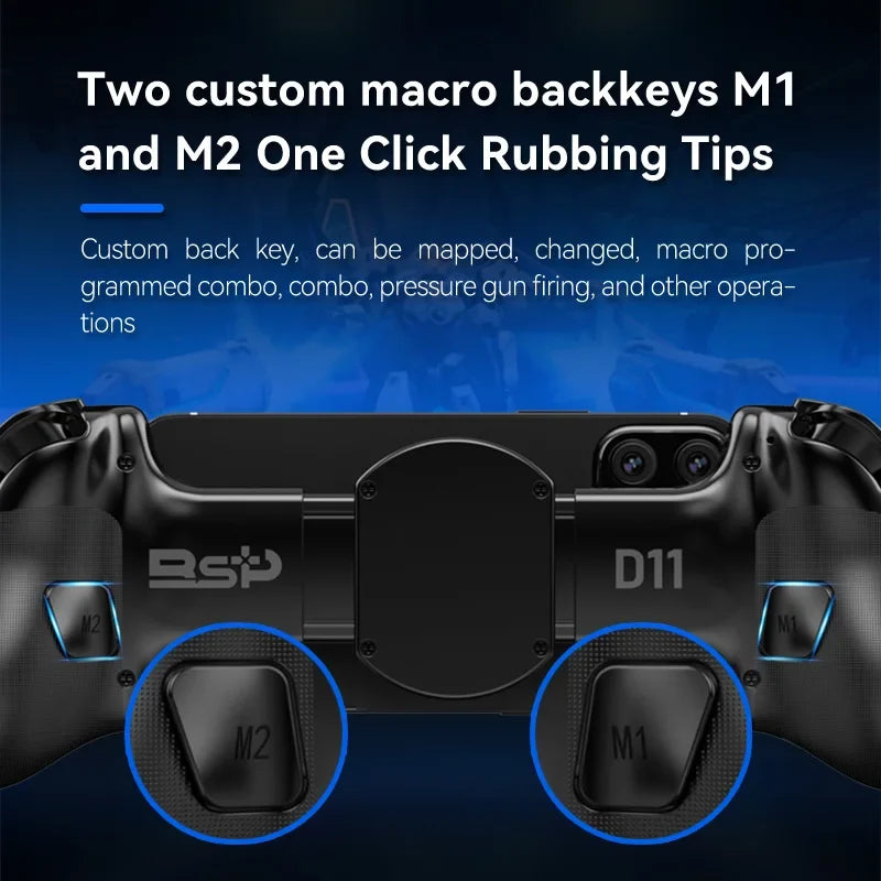 FLIPSTYLEZLLC BSP-D11 stretchable game controller with M1/M2 back paddles and blue accents on Tampa Home & Garden Store