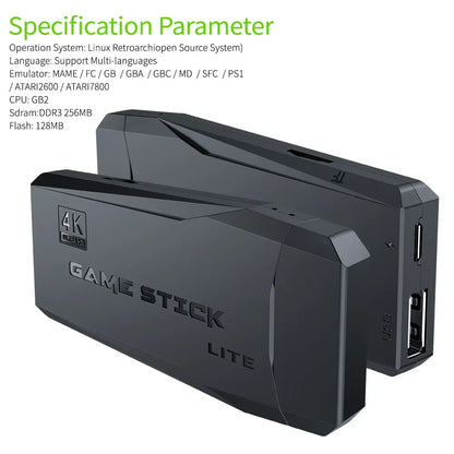 Retro game console dark gray with 4K Ultra HD and Game Stick Lite on a compact unit on Tampa Home & Garden Store
