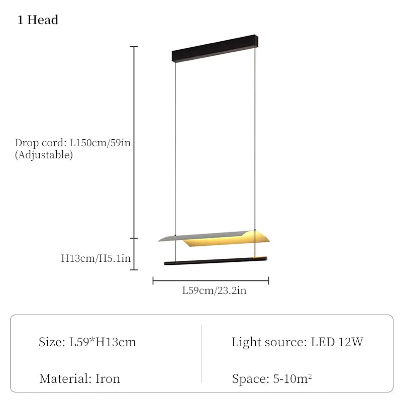 DecorBites Kitchen Island pendant light, black canopy and gold accent, 59cm wide on Tampa Home & Garden Store