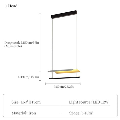 DecorBites Kitchen Island pendant light, black canopy and gold accent, 59cm wide on Tampa Home & Garden Store