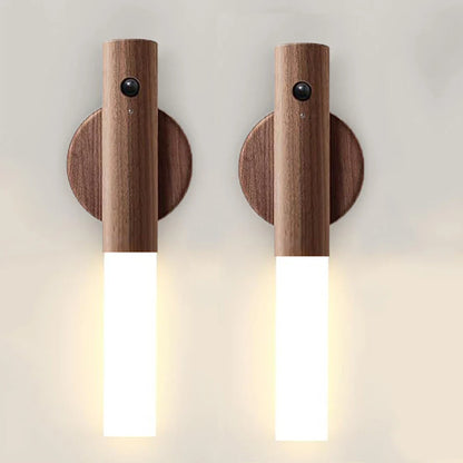 WoodAura | Rechargeable Motion Sensor Wall Sconce with Magnetic Decor
