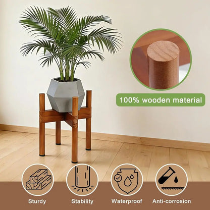 Indoor Wooden Plant Holder for Home and Balcony
