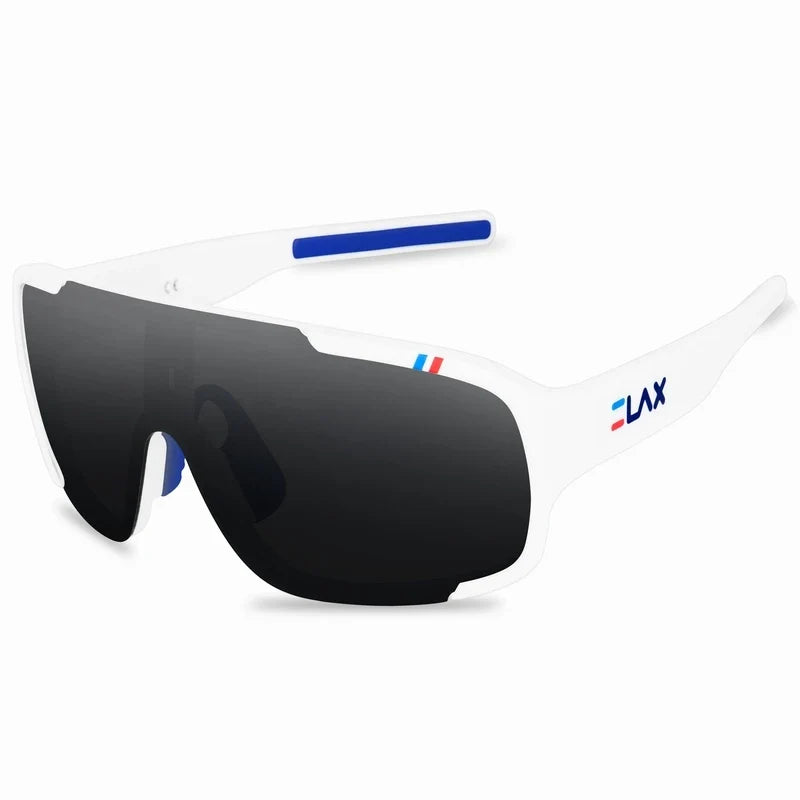 ELAX Sunglasses UV400 Outdoor Sport white frame blue accents gradient lenses by BikerZoneZ on Tampa Home & Garden Store