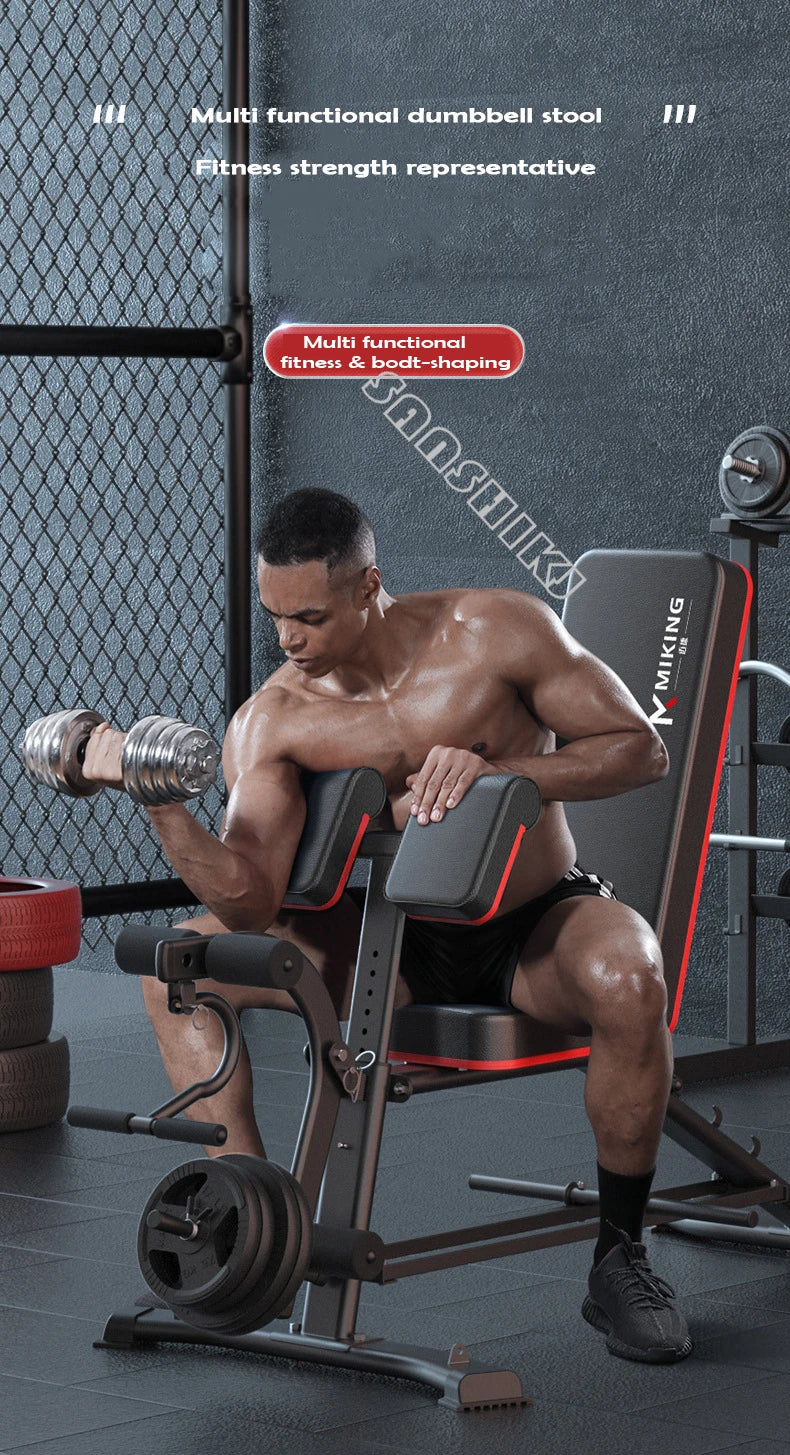 Multi-Function Weightlifting Bench adjustable grey/black with red trim by UpTrend Deals on Tampa Home & Garden Store