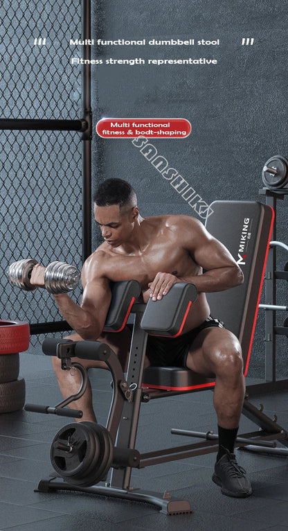 Multi-Function Weightlifting Bench adjustable grey/black with red trim by UpTrend Deals on Tampa Home & Garden Store