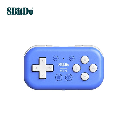 8BitDo micro blue Bluetooth gamepad with white D‑pad and buttons on Tampa Home & Garden Store