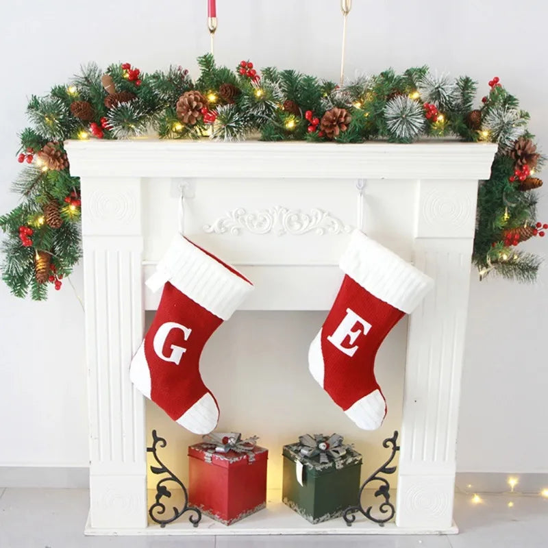 Christmas garland 1.8/2.7M with red berries and pine branches by Perfecsy on white mantel on Tampa Home & Garden Store