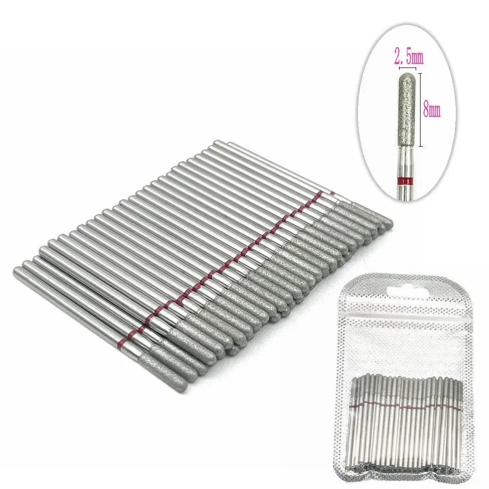 Silcy Skin 50pc diamond nail drill bits set, silver manicure bits with case on Tampa Home & Garden Store