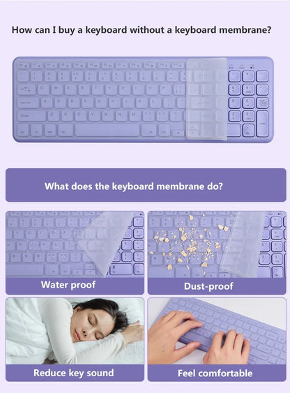 Purple wireless keyboard and mouse set with membrane infographic by FLIPSTYLEZLLC on Tampa Home & Garden Store