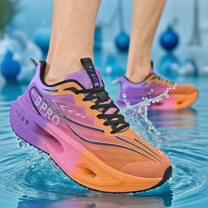 EstaliosFit Cushioned Carbon Board Trainer running shoes orange purple gradient on Tampa Home & Garden Store